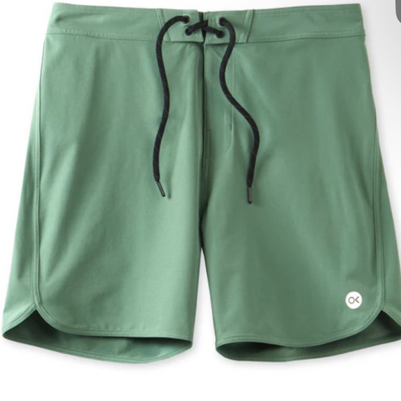 Outerknown Green All Time Scallops Men's Swim Board Shorts - Picture 1 of 4